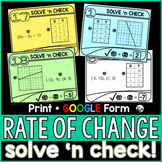 Rate of Change (Slope) Solve 'n Check! Math Tasks - print 