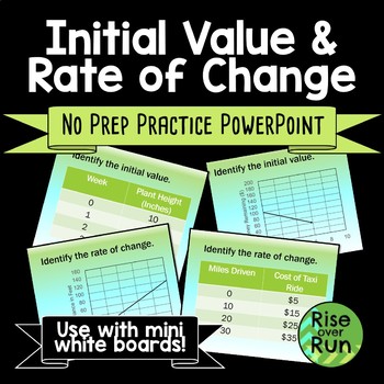 Preview of Rate of Change and Initial Value Practice PowerPoint
