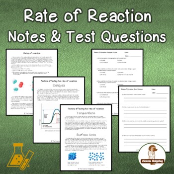Preview of Rate of Chemical Reactions Notes and Test Questions