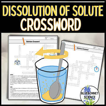 Rate of Dissolving Crossword Editable by Bluebonnet Science | TPT