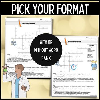 Rate of Dissolving Crossword Editable by Bluebonnet Science | TPT