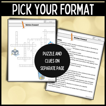 Rate of Dissolving Crossword Editable by Bluebonnet Science | TPT