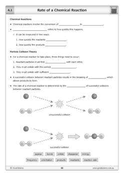 Rate of a Chemical Reaction [Worksheet & Online Lesson] | TpT