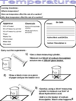 Rate of reaction booklet by James Snook | Teachers Pay Teachers