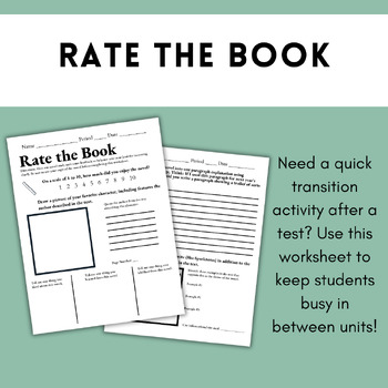 Preview of Rate the Book