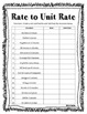 Rate to Unit Rate Worksheet by SJC Co-Teaching | TpT