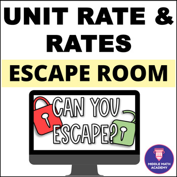 Preview of Rates ESCAPE ROOM ⭐ 6th Grade Math | Self-checking