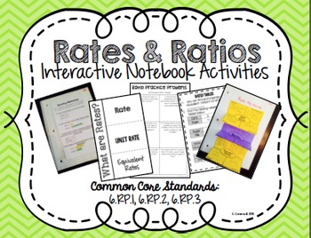 Preview of Rates and Ratios Interactive Math Notebook