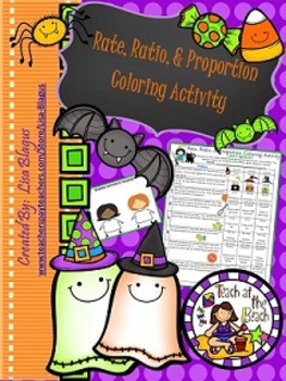 Preview of Rates, Ratios, & Proportions Halloween Coloring Activity