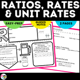Ratios, Rates, & Unit Rates Sketch Notes & Practice