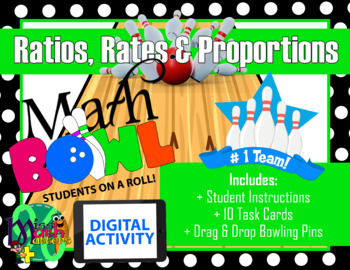 Preview of Rates, Ratios and Proportions Drag & Drop Activity | Math Bowl Digital Activity