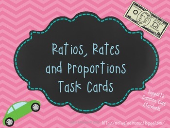 Preview of Rates, Ratios, and Proportions Task Cards