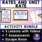 Rates & Unit Rate ⭐ 6th & 7th Grade - Lessons Assessments 
