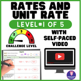 Rates & Unit Rate ⭐ Differentiated Level #1 ⭐ Printable Ma