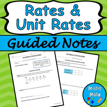 Preview of Rates & Unit Rates Guided Notes