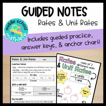 Preview of Rates & Unit Rates Guided Notes