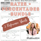 Rates and Percentages 3 Reference Sheets BUNDLE