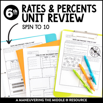 Preview of Rates and Percents Unit Review Activity | Problem Solving with Percents Activity