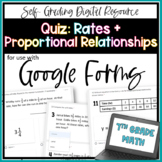 Rates and Proportional Relationships Google Forms Quiz