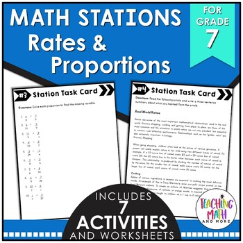 Preview of Rates Math Stations | Proportions Math Stations
