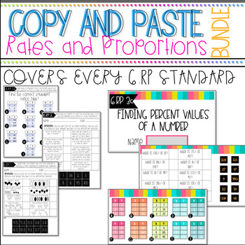 Preview of Rates and Proportions Copy and Paste Activity. Google Drive Included!