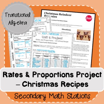 Preview of Rates and Proportions Unit Project -- Christmas Recipes