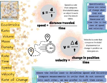 Preview of Rates of Change Cross-Curricular Connection to Speed and Velocity