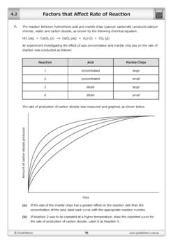 Factors that Affect Rate of Reaction Worksheet by Good Science Worksheets