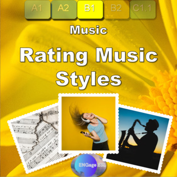 Preview of Rating Musical Styles Complete ESL Lesson for Mid-level (B1) Learners with audio