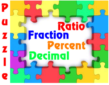 Preview of Ratio, Fraction, Decimal, Percent Puzzles