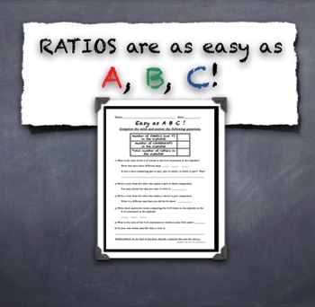Preview of Ratio Intro Activity - Easy as ABC; Relating Fractions and Ratios