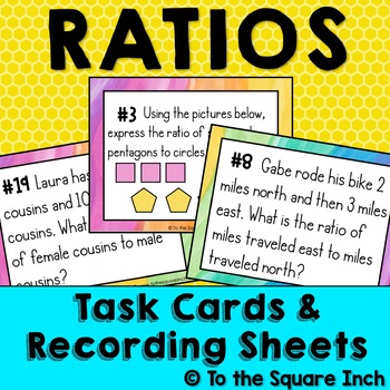 Preview of Ratio Task Cards | Ratios Math Center Practice Activity