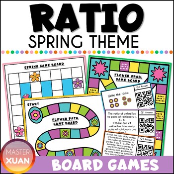 Preview of Ratio Proportion Games (Spring Activity With Worksheets)