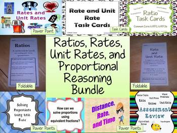 Preview of Ratio, Rate, Unit Rate, and Proportional Reasoning Bundle