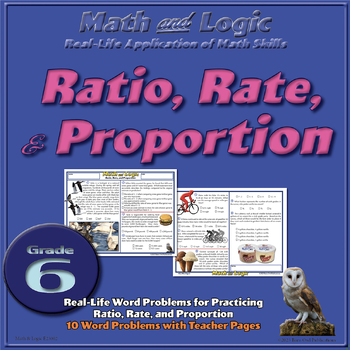 Preview of Ratio, Rate, and Proportion Real-life Word Problems for Grade 6
