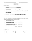 6th Grade CC Math Unit 2 (Ratios, Rates, and Proportions) 
