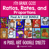 Ratios, Rates & Proportions Pixel Art Unit BUNDLE | 7th Gr