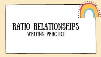 Preview of Ratio Relationships Writing Practice