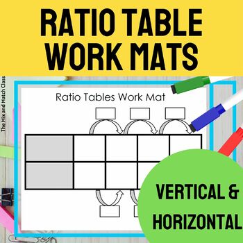 Preview of Ratio Table Graphic Organizer Work Mats