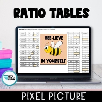 Preview of Ratio Tables Picture Pixel Art Digital Activity | Google Classroom