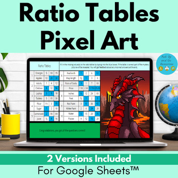 Preview of Ratio Tables 6th Grade Math Pixel Art