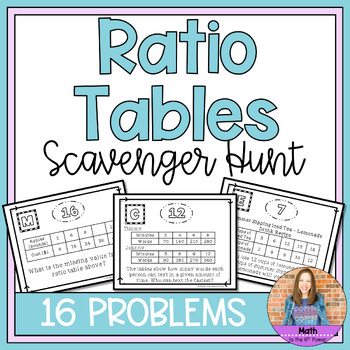 Preview of Ratio Tables Scavenger Hunt Activity for 6th grade Math