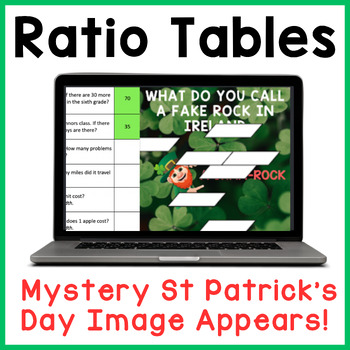 Preview of Ratio Tables | St. Patrick's Day | Math Mystery Picture Digital Activity