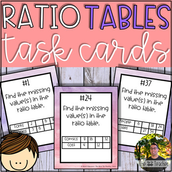 Preview of Ratio Tables Task Cards (40 Task Cards)