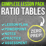 Ratio Tables Worksheet and Complete Lesson Pack (NO PREP, 