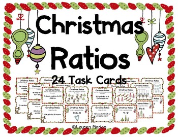 Preview of Ratio Task Cards - Christmas Themed