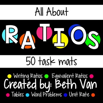 Preview of Ratio Task Mats (Writing Ratios, Equivalent Ratios, Unit Rate, Tables)