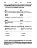 Ratio Test with Constructed Response and Answer Key