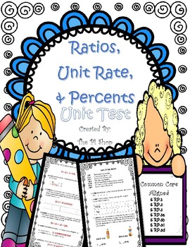 Preview of Ratio, Unit Rate, Percent {UNIT TEST} (NO PREP)
