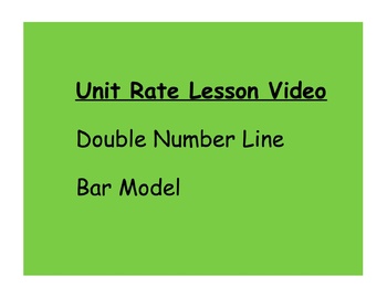 Preview of Ratio Unit Rate with Bar Model and Double Number Line